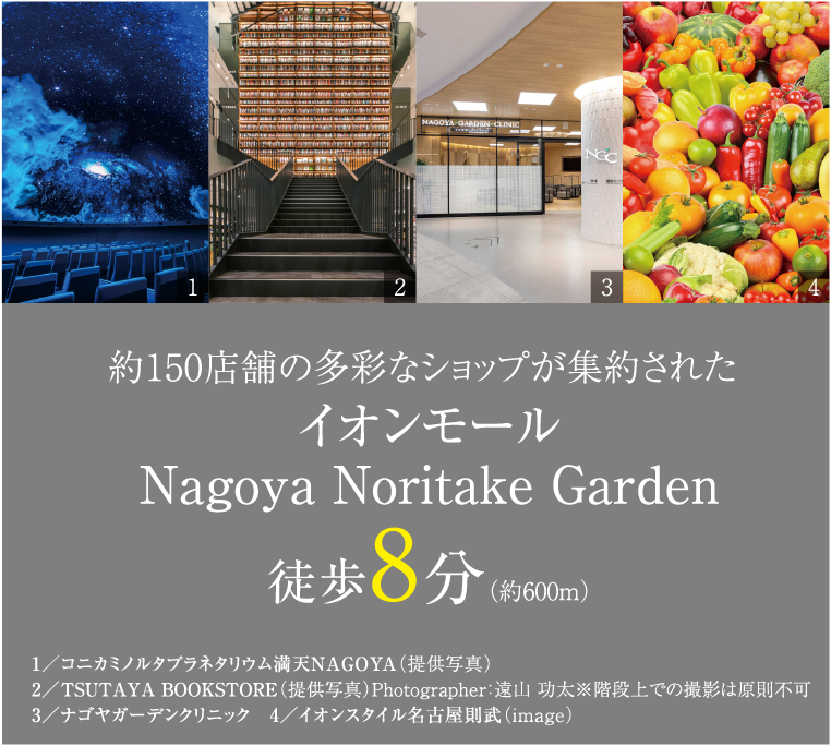 約150店舗の多彩なショップが集約されたイオンモールNagoya Noritake Garden